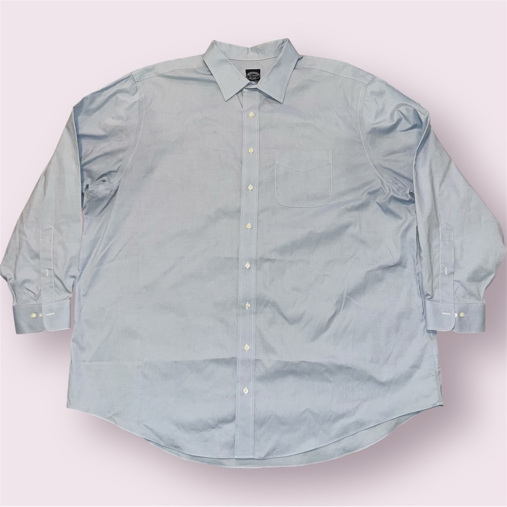 Brooks Brothers Men 19-36/37 Non Iron Stretch Supima Cotton Blue Dress Shirt